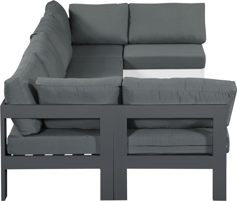 Nizuc - Outdoor Patio 6 Piece Modular Sectional With Gray Frame
