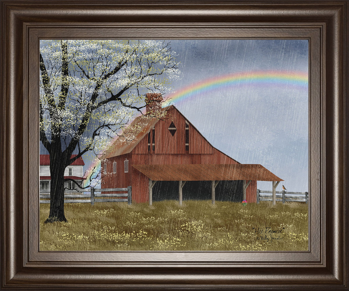 His Promise By Billy Jacobs - Framed Print Wall Art - Green