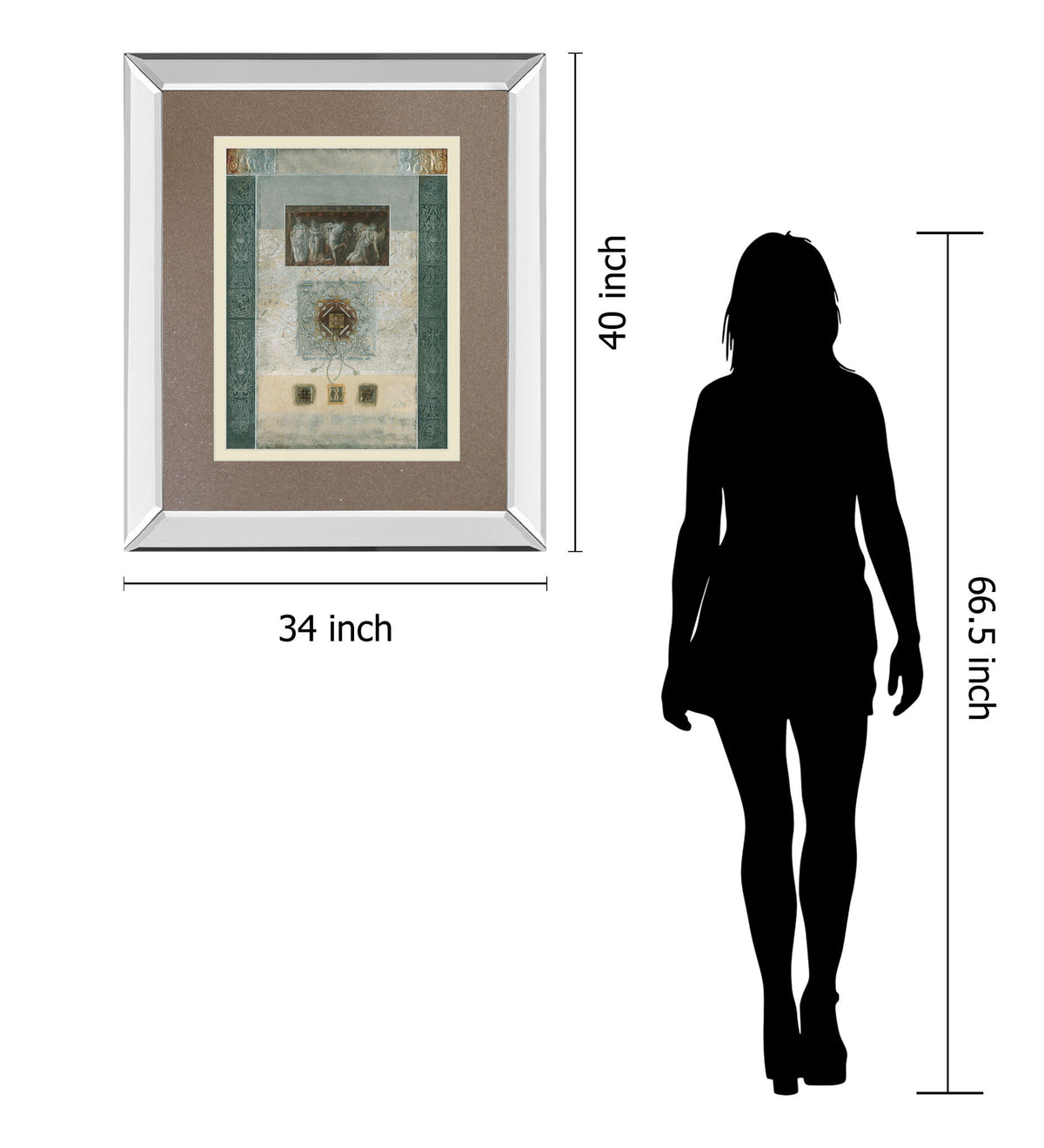Romanesque I By Douglas - Mirror Framed Print Wall Art - Light Brown
