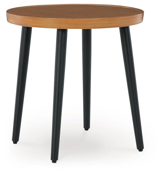 Horizon Hall - Round End Table - Two-tone Brown
