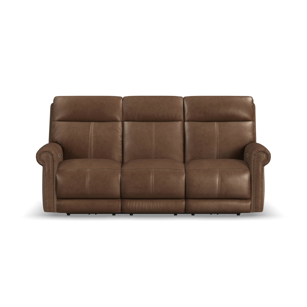 Flexsteel Alexander Power Reclining Sofa with Console, Power Headrest & Lumbar