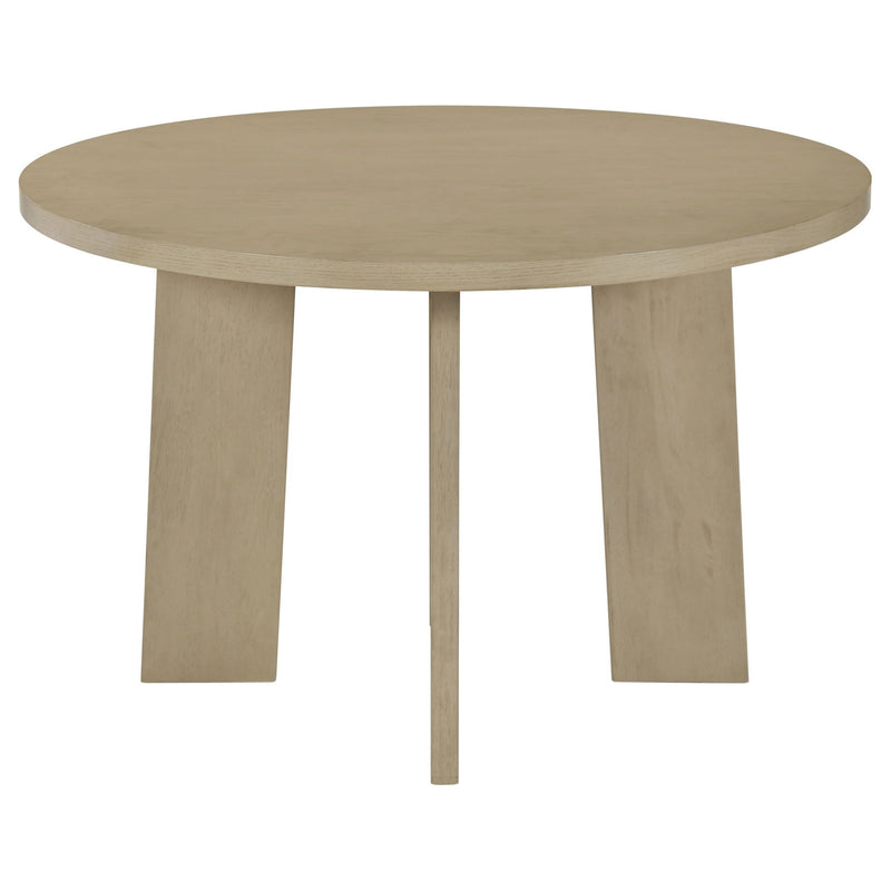 Strouse 47-inch Round Wood Dining Room Table Natural Oak