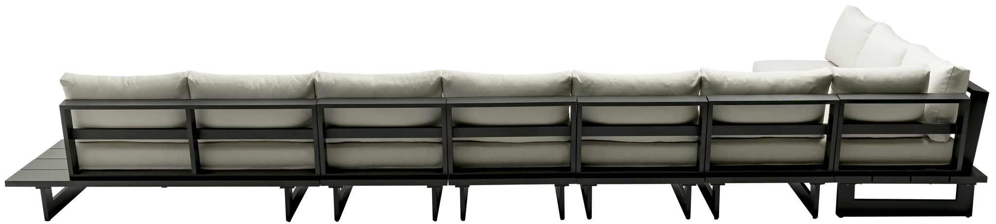 Maldives - 7 Piece Water Resistant Outdoor Patio Modular Sectional With Gray Base