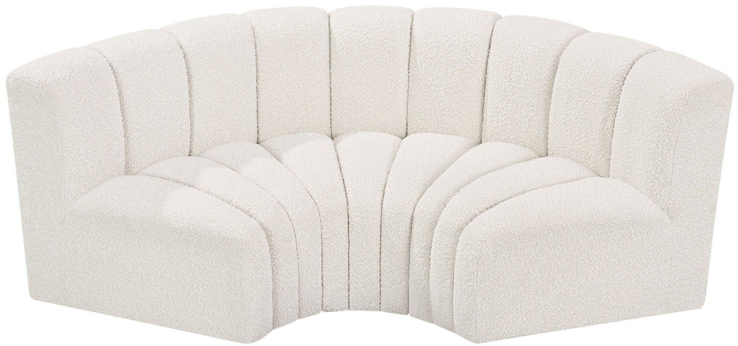 Arc - Boucle Fabric 3 Piece Modular U-Shaped Sofa