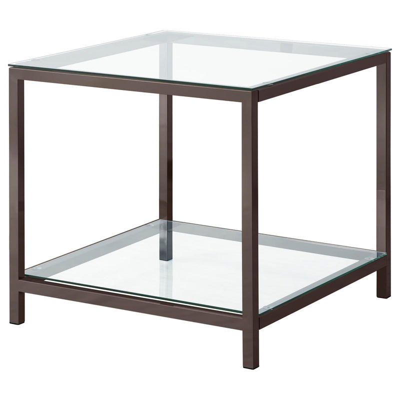 Trini 2-piece Coffee and End Table Set Black Nickel