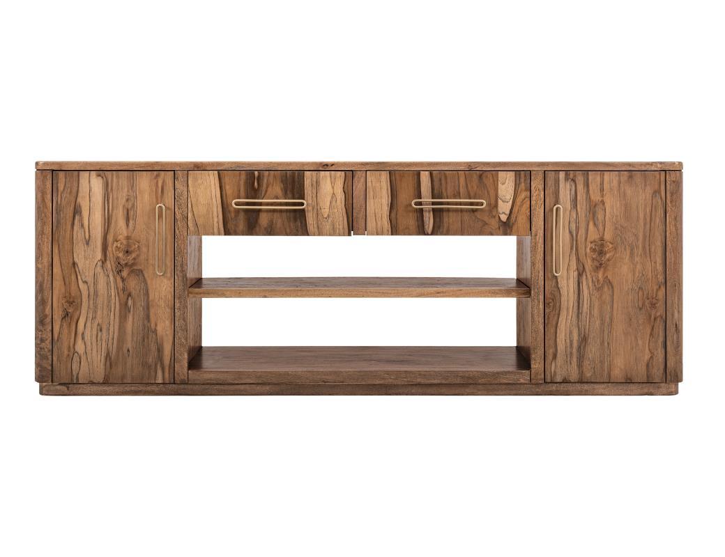 Balam - 80" Wall Unit With Electric Fireplace - Light Brown