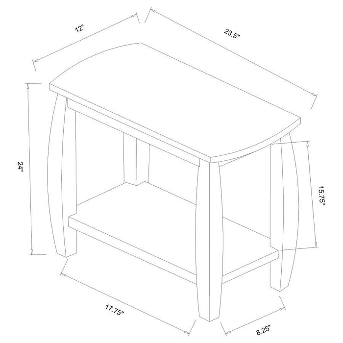 Raphael - 1-Shelf Chairside Table - Cappuccino