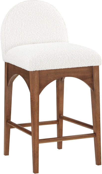 Waldorf - Boucle Stool With Brown Legs