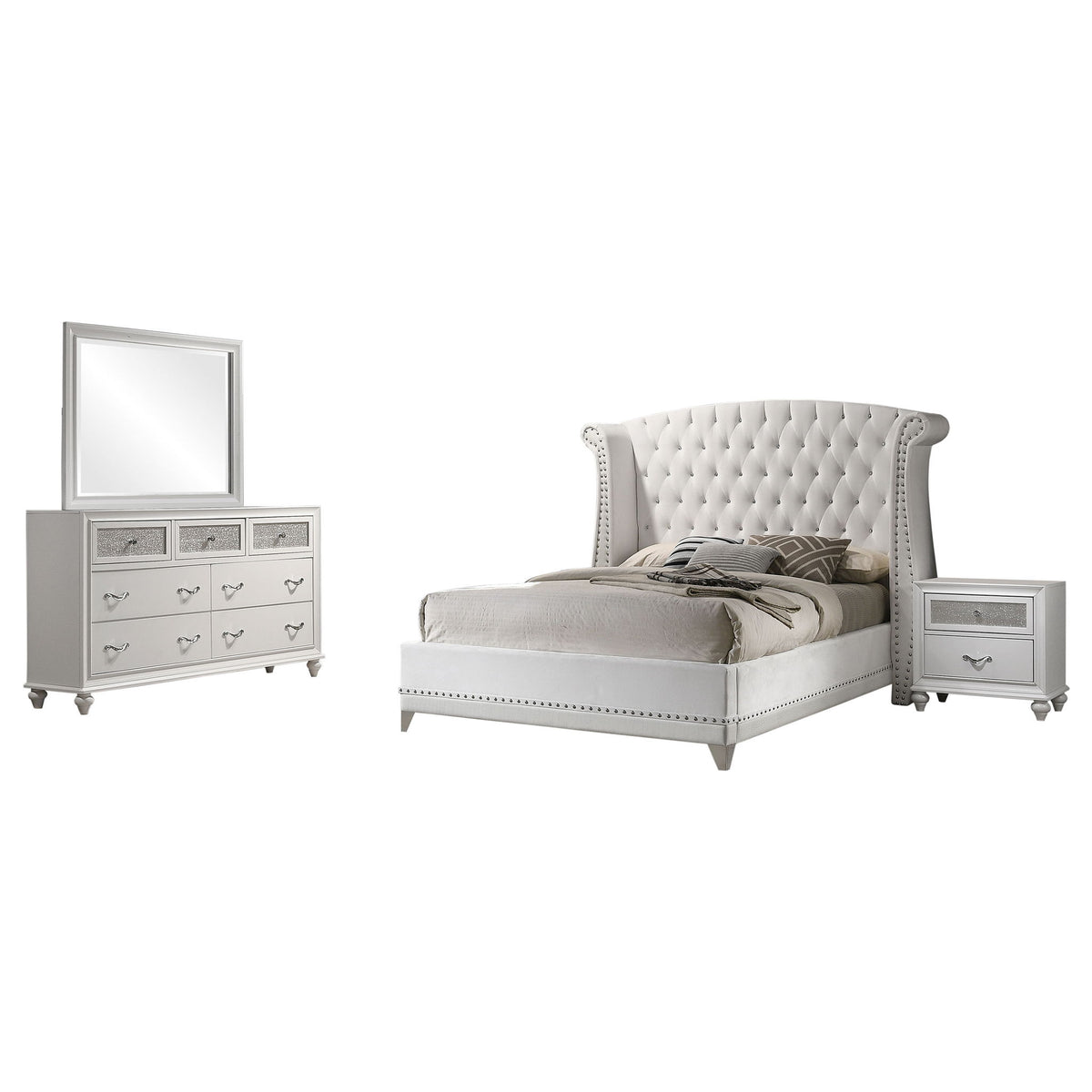 Barzini 4-piece Queen Bedroom Set White