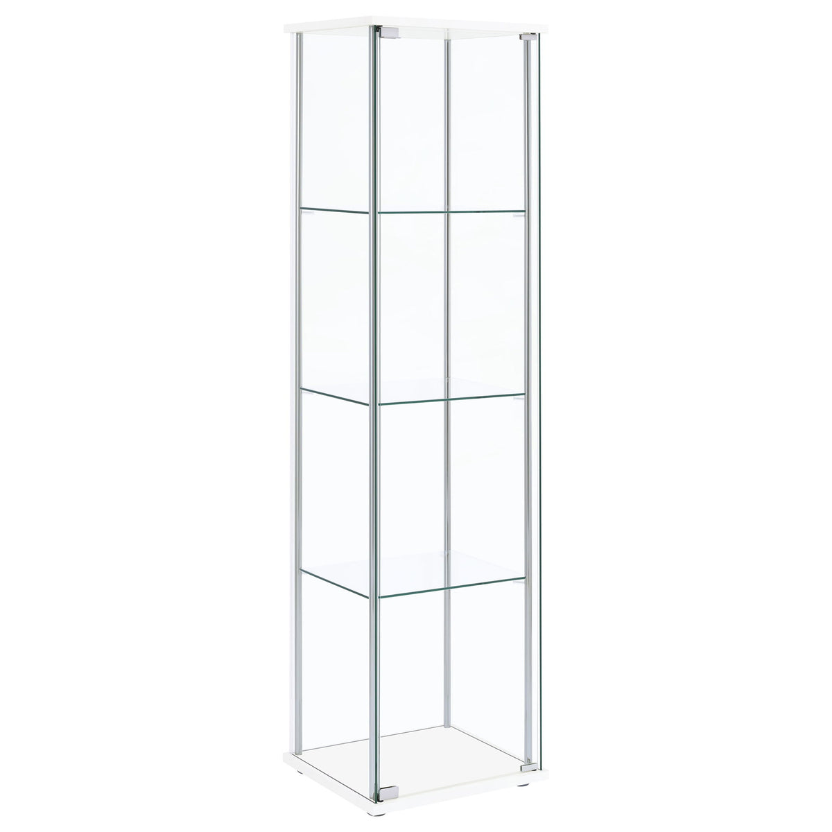 Bellatrix 3-shelf Clear Glass Curio Cabinet White