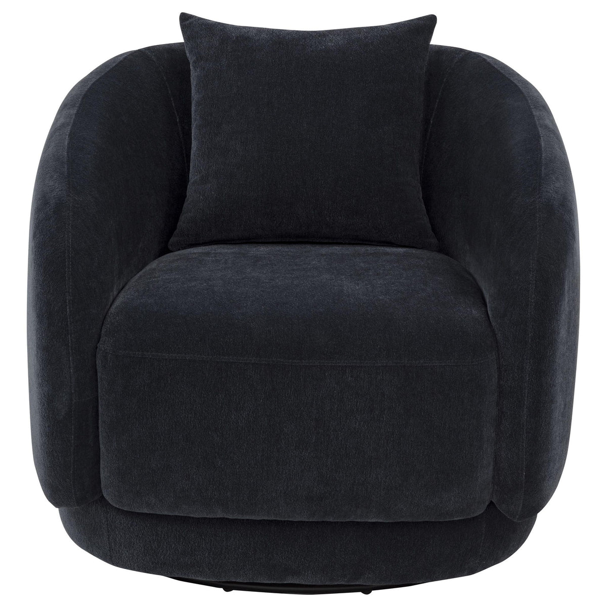 Arnaud Chenille Upholstered Swivel Accent Chair Navy