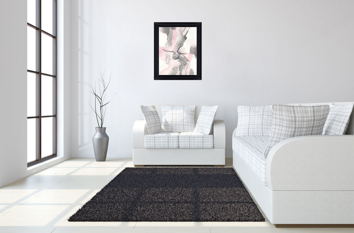 Blush Drift - 28" x 34" Framed Wall Art - Gray