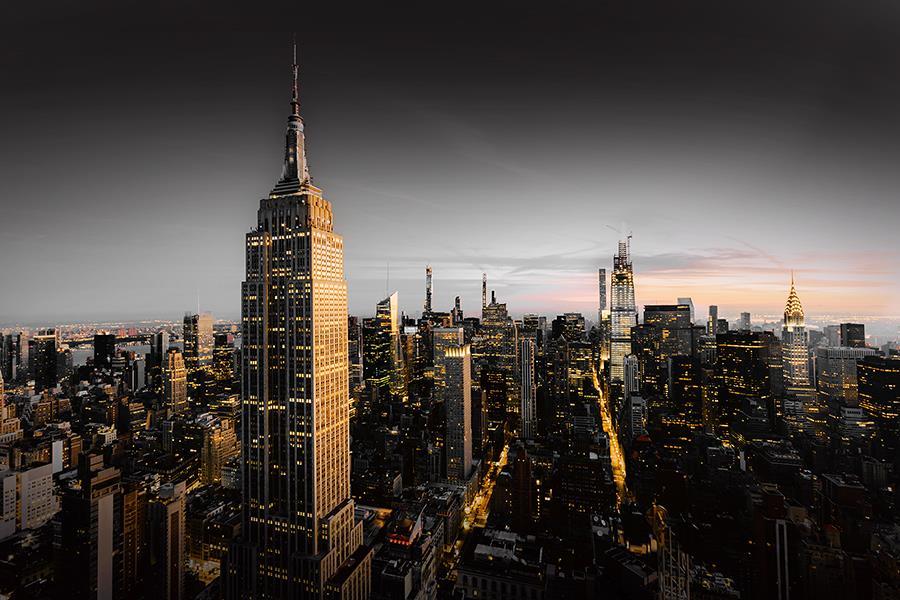 Goodnight Ny By Cad Design (Framed Small) - Dark Gray