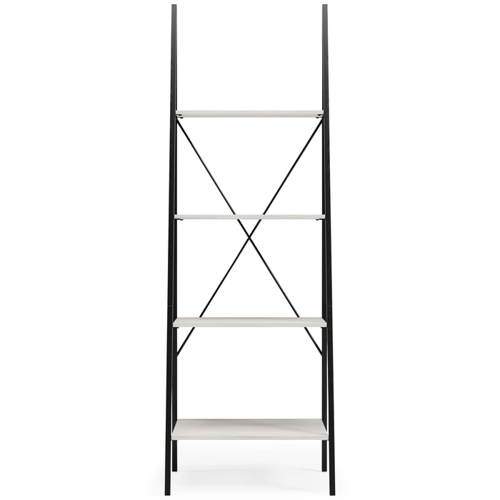 Bayflynn - White / Black - Bookcase - 4 Open Shelves