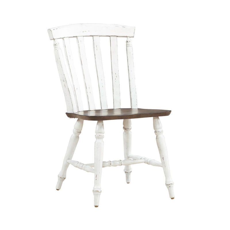 Al Fresco - Slat Back Side Chair - Graphite & Whitestone