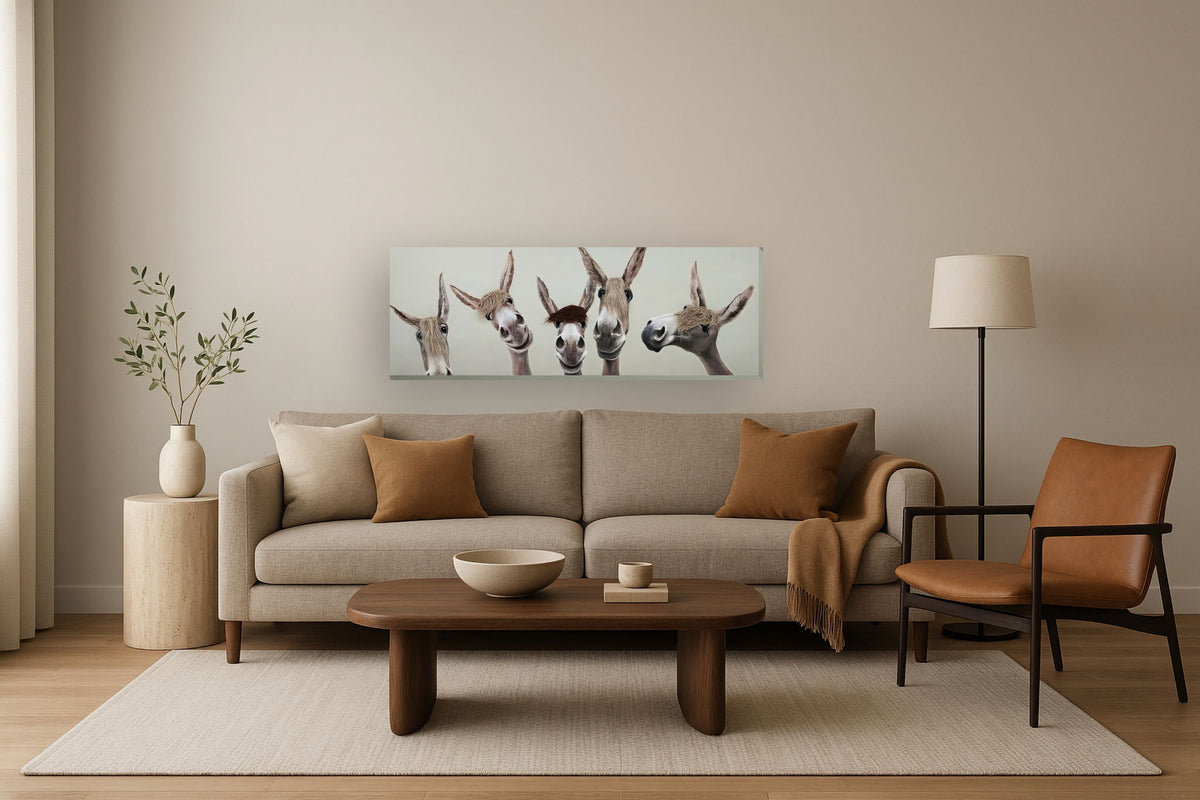 Whimsical Brows - 20" x 60" Framed Wall Art - Dark Brown