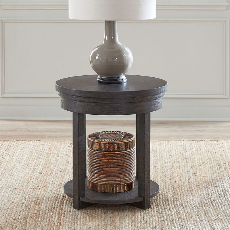Weston - Round End Table - Peppercorn