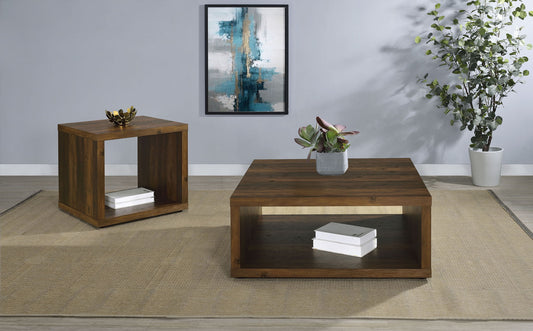 Frisco 2-piece Coffee and End Table Set Dark Pine