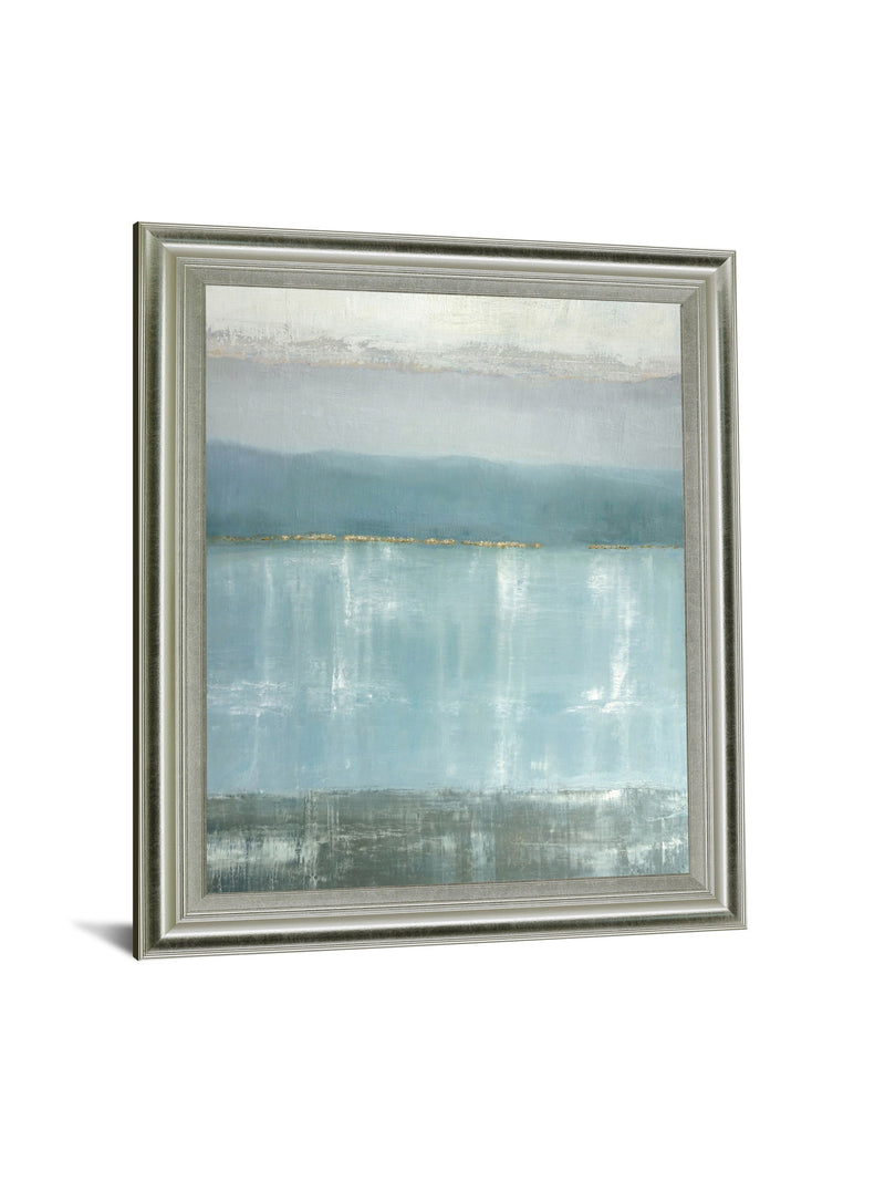 Misty Blue Reflections - 28" x 34" Framed Wall Art - Light Blue