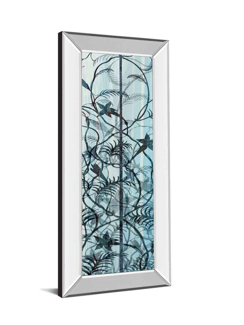 Climbers Il By James Burghardt - Mirror Framed Print Wall Art - Light Blue