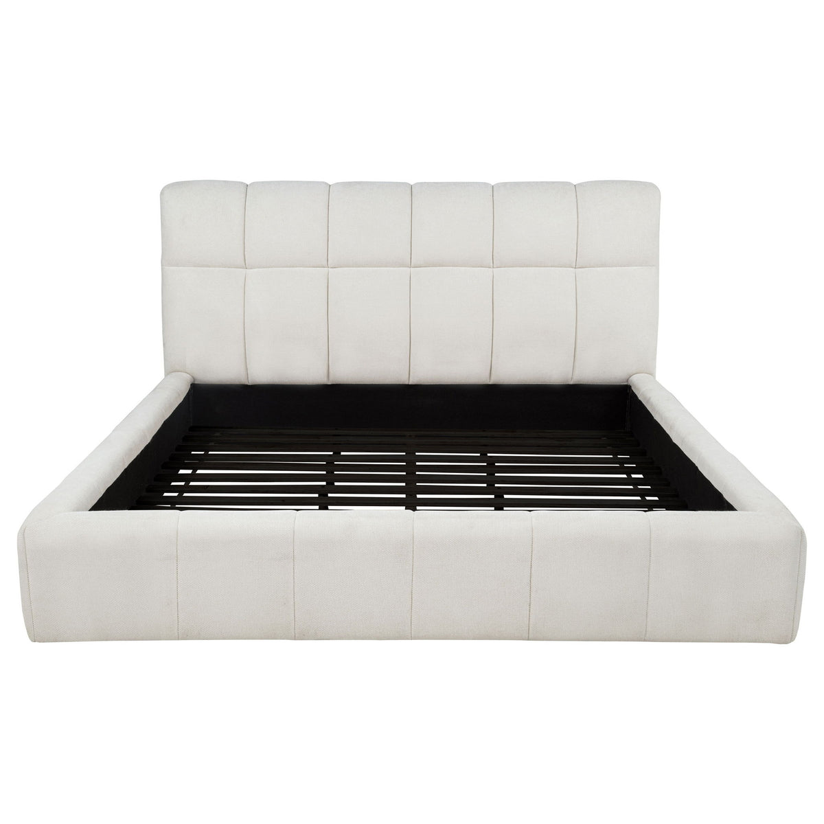 Nollet 48-inch Upholstered Eastern King Platform Bed Cream