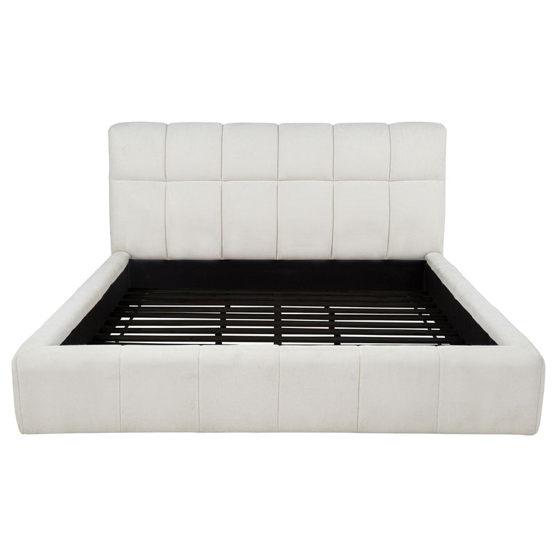 Nollet 48-inch Upholstered Eastern King Platform Bed Cream