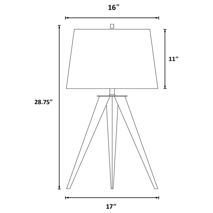 Sabat - Empire Shade Tripod Beside Table Lamp - Black