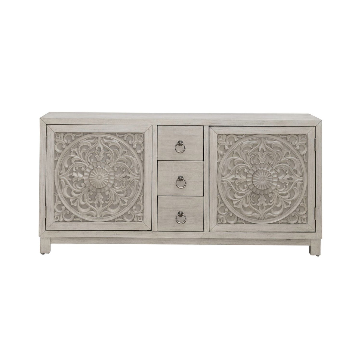 Sundance - 2 Door 3 Drawer Wood Accent Cabinet - Antique Linen