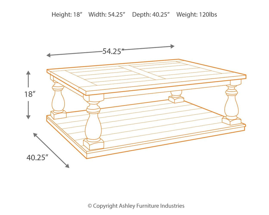 Mallacar - Black - Rectangular Cocktail Table