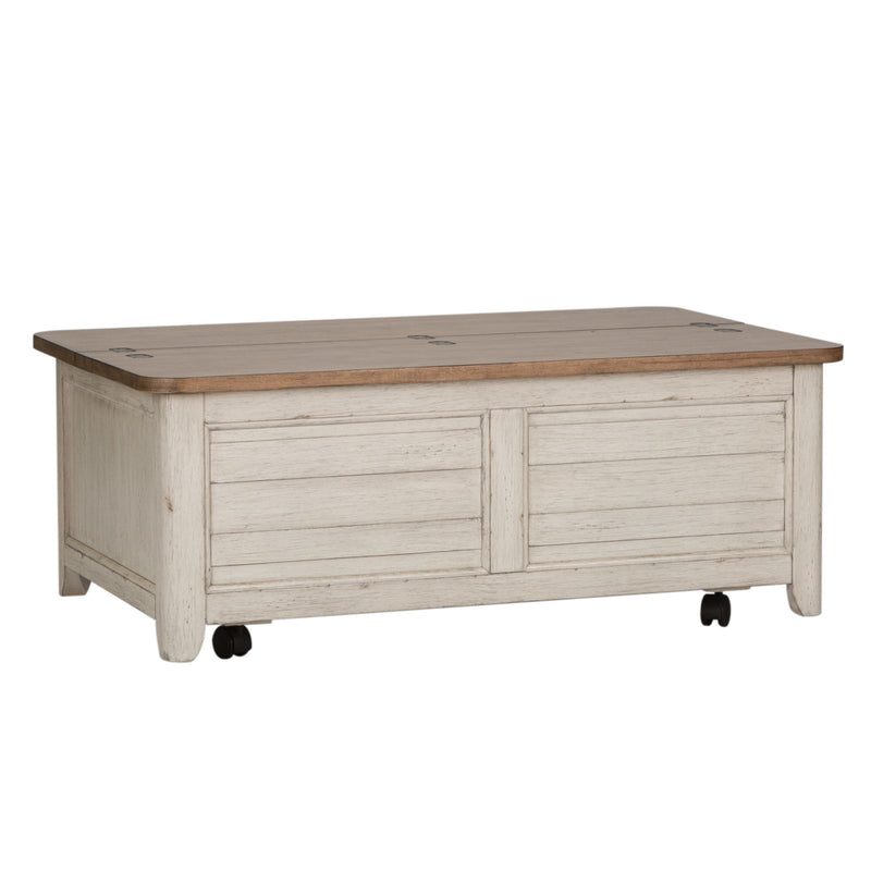Farmhouse Reimagined - 3 Piece Table Set - Antique White / Chestnut Tops