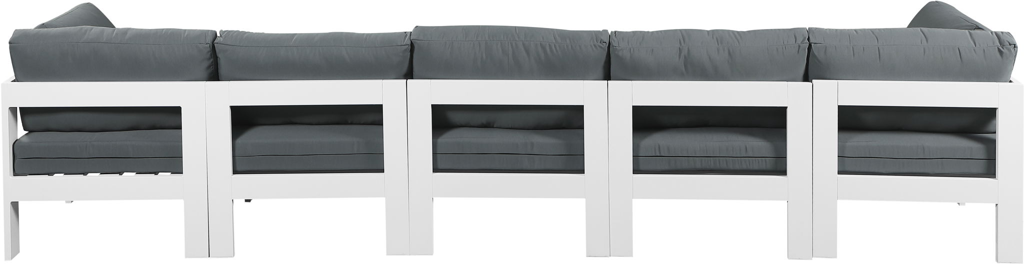 Nizuc - Outdoor Patio 5 Seat Modular Sofa With White Frame