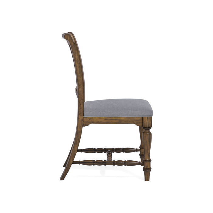 Plymouth - Uph Dining Chair - Medium Brown Finish