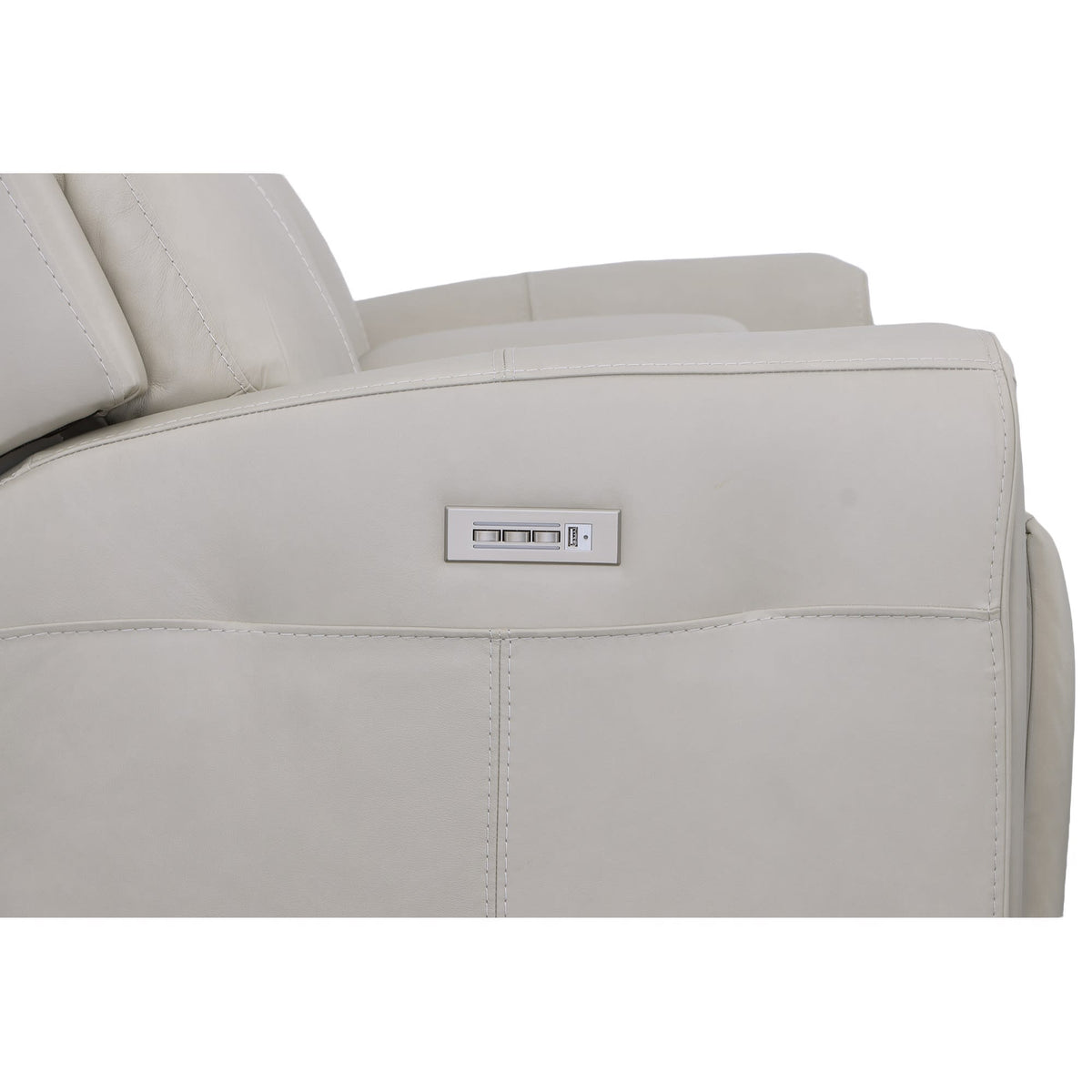 Flexsteel Barnett Power Reclining Loveseat with Console, Power Headrests & Lumbar