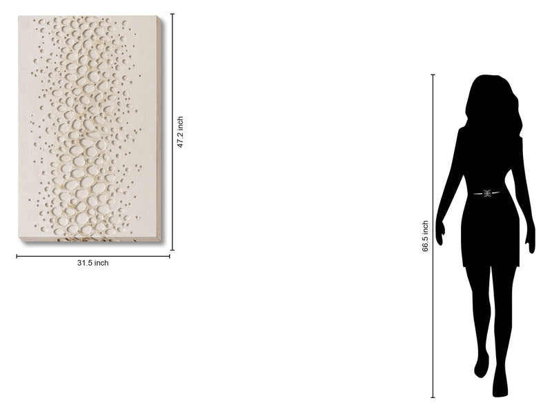 Pebbled Cream Drift - 32" x 47" Framed Wall Art - Beige