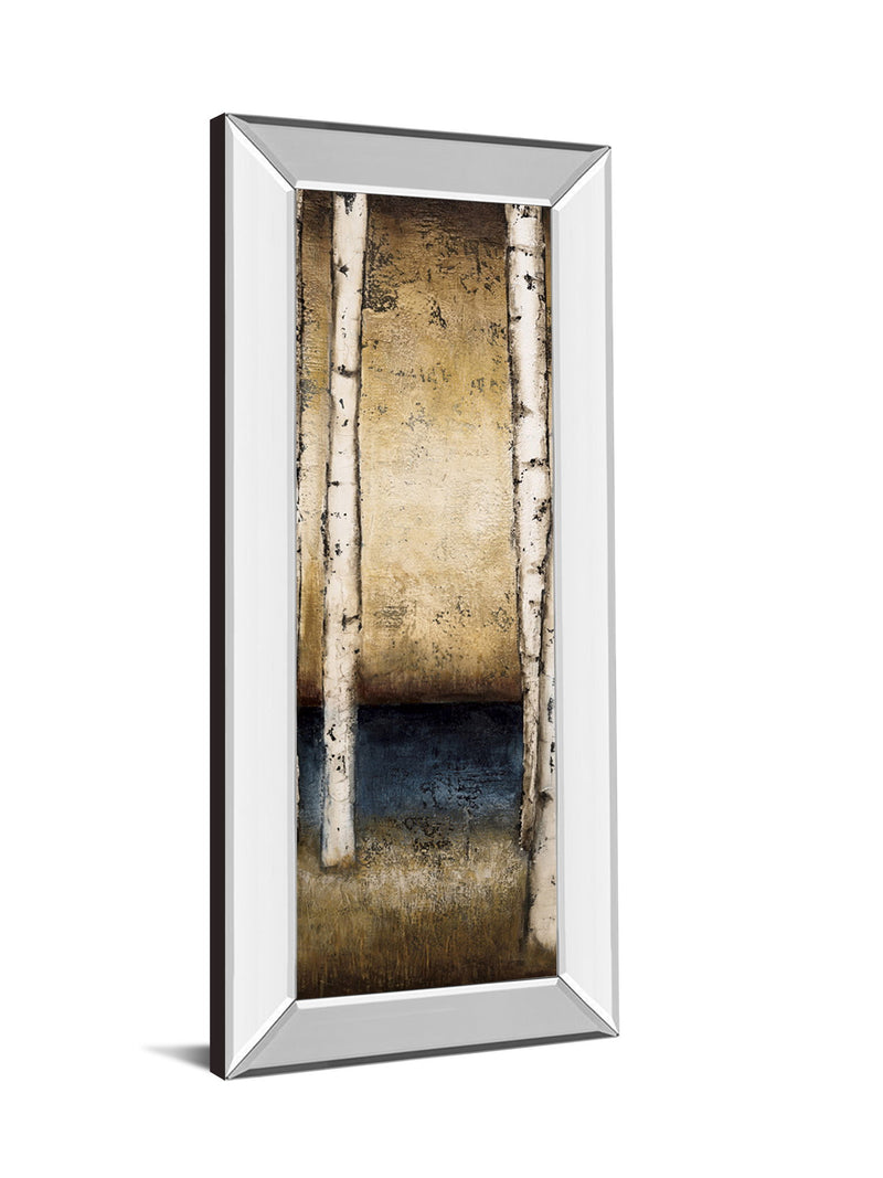 Birch Landing Il By St Germain - Mirror Framed Print Wall Art - Beige
