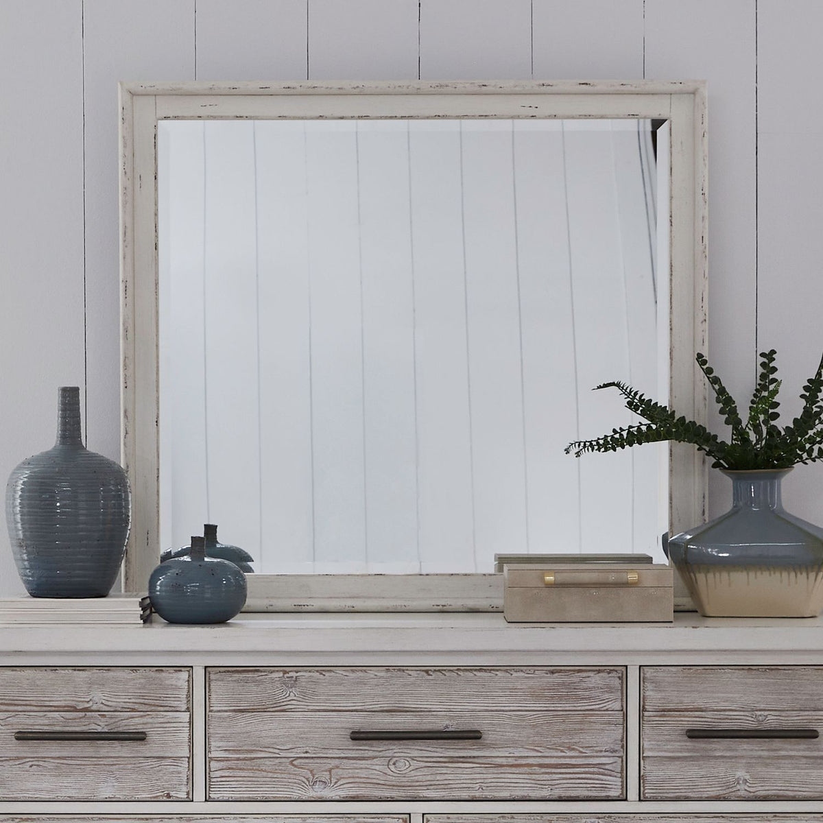 Backroads - Landscape Mirror - Weathered White