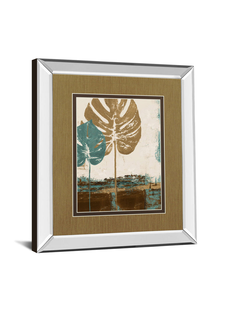 Leaves Il By Patricia Pinto - Mirror Framed Print Wall Art - Beige