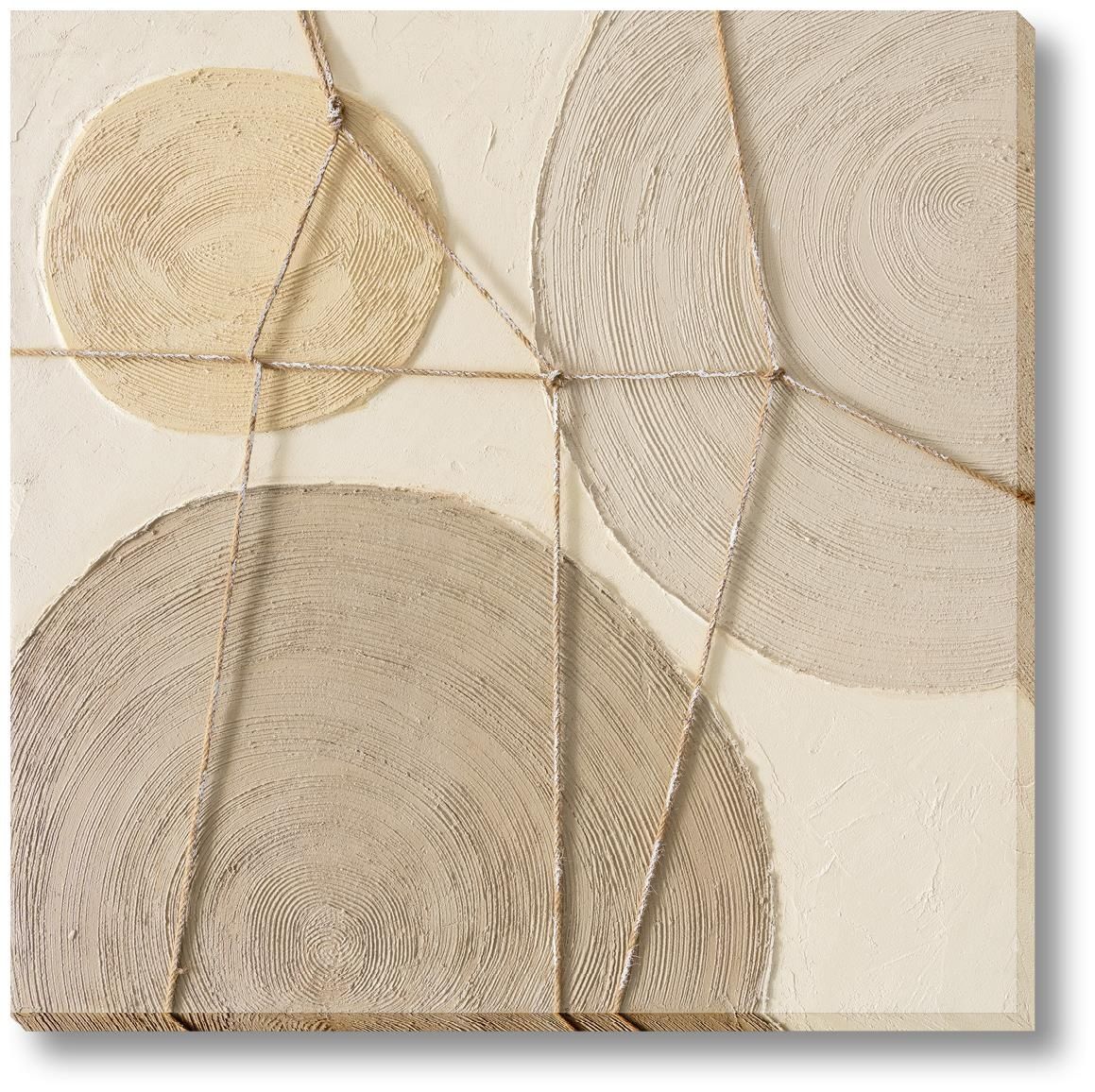 Braided Harmony - 39" x 39" Framed Wall Art - Beige
