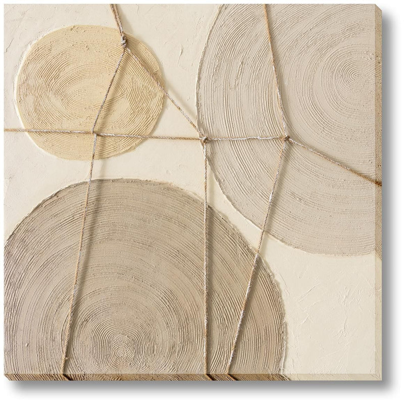 Braided Harmony - 39" x 39" Framed Wall Art - Beige