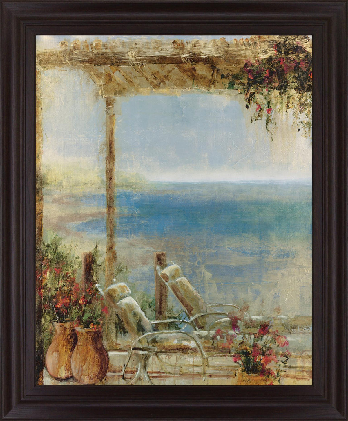 Coastal Retreat View - 28" x 34" Framed Wall Art - Blue