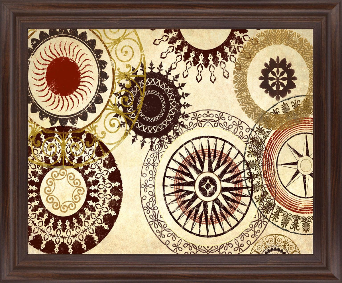 Sunburst Medallion - 28" x 34" Framed Wall Art - Beige