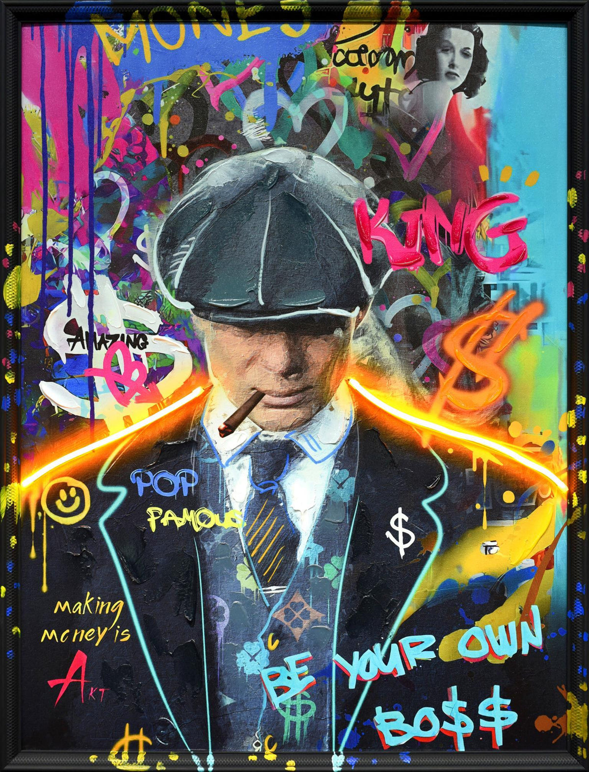 Graffiti Vibes Boss - 33" x 25" Framed Wall Art - Black