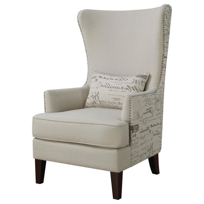 Pippin - Upholstered High Wingback Accent Chair - Cream