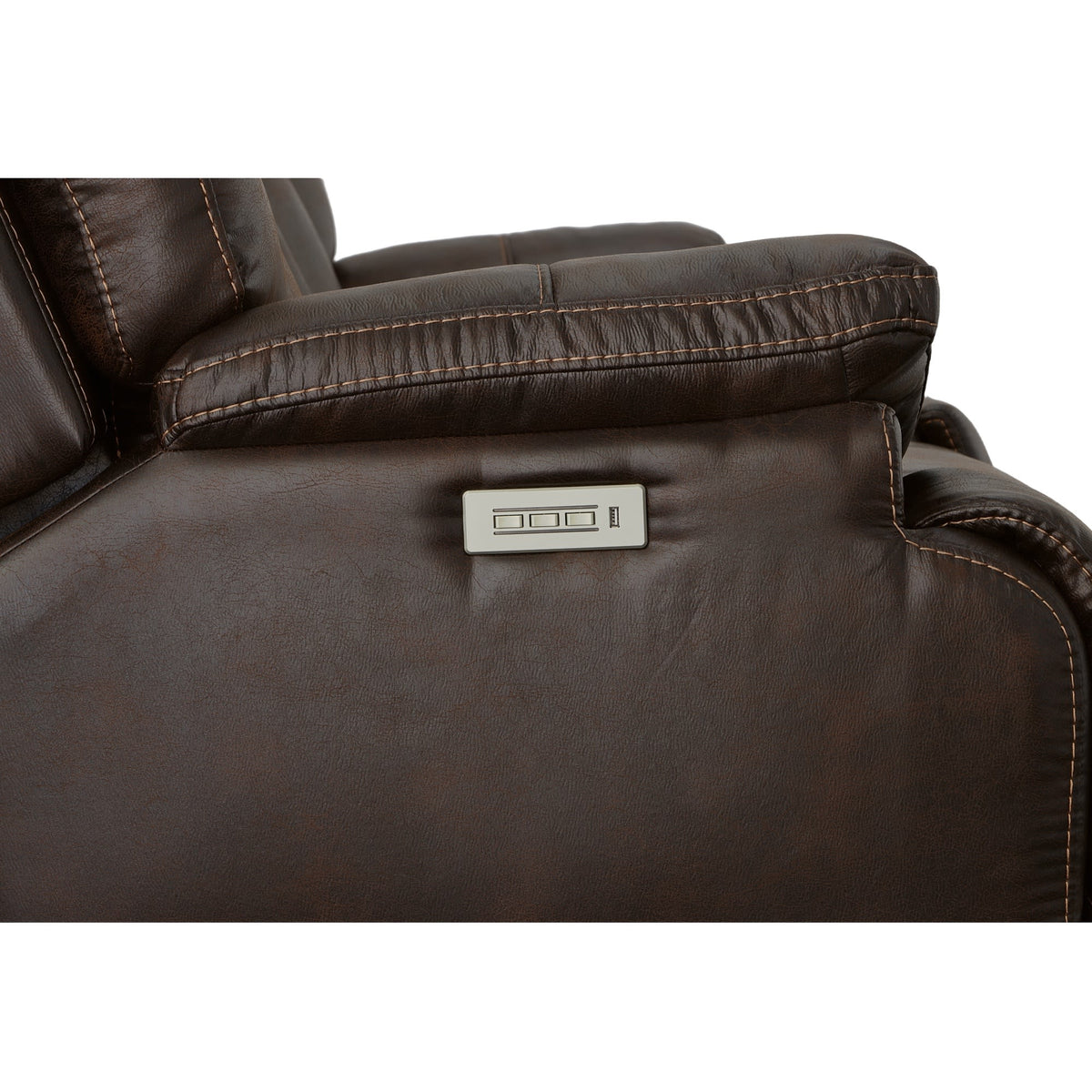 Flexsteel Clive Power Reclining Loveseat with Console, Power Headrests & Lumbar