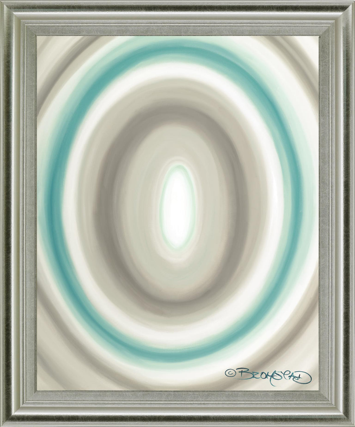 Aqua Ripple - 28" x 34" Framed Wall Art - Light Blue