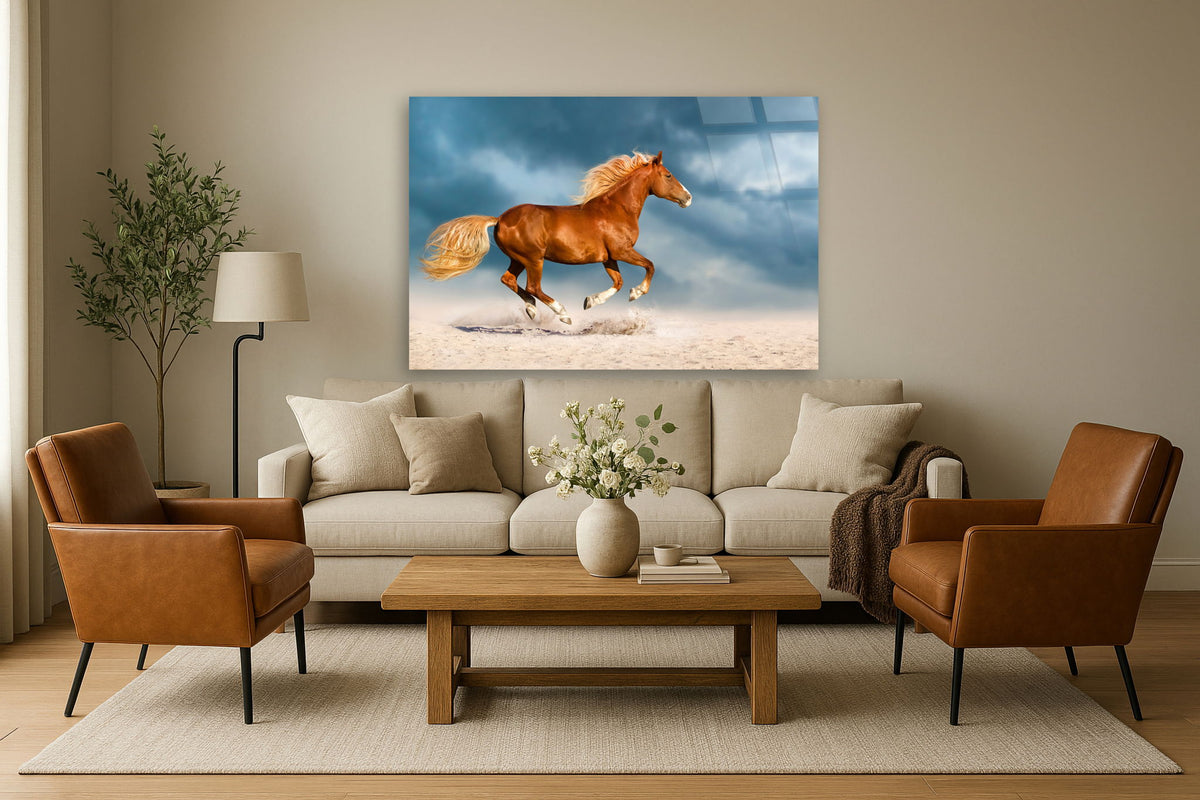 Tempered Glass With Foil - Golden Gallop - Blue