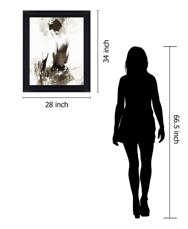 Shadowed Muse - 28" x 34" Framed Wall Art - Gray