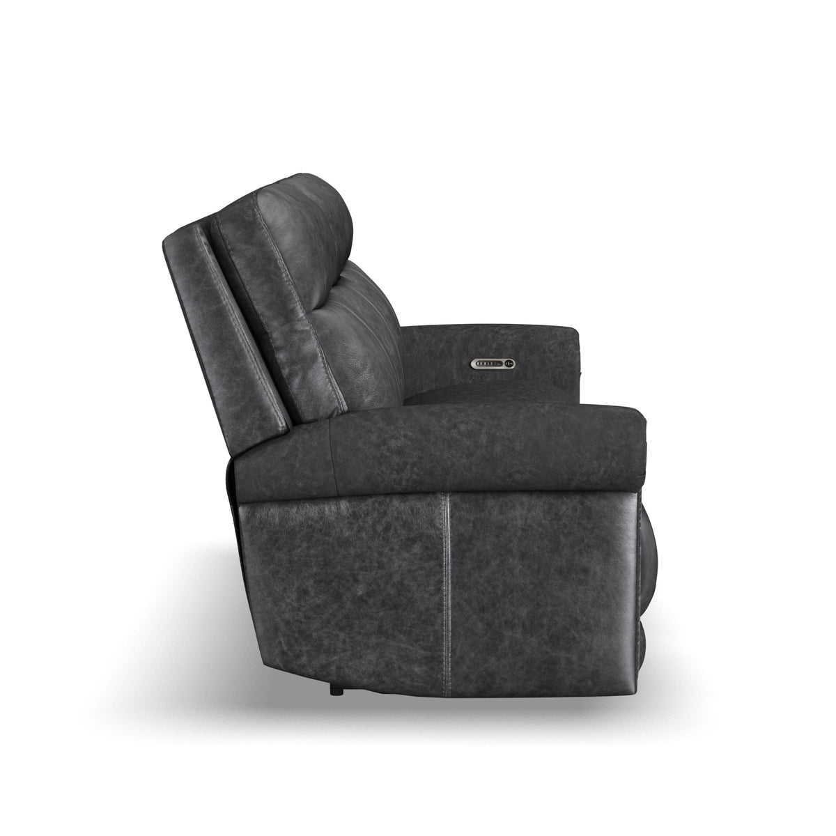Flexsteel Alexander Power Reclining Sofa with Console, Power Headrest & Lumbar