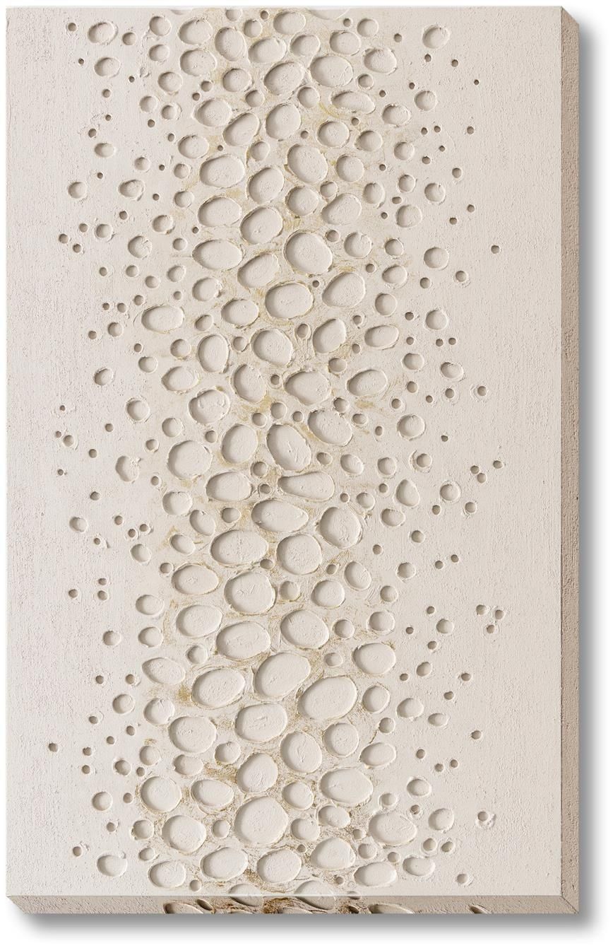 Pebbled Cream Drift - 32" x 47" Framed Wall Art - Beige