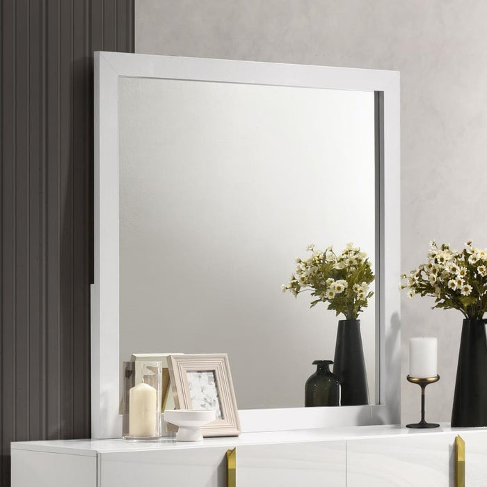 Ines - Dresser Mirror Holographic - White High Gloss